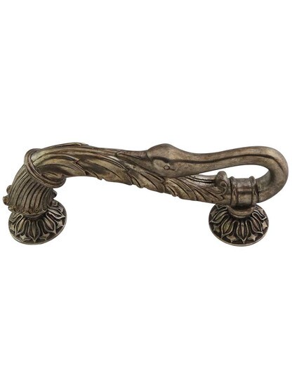 Swans Pull - 5 inch Center-to-Center in Monticello Silver.